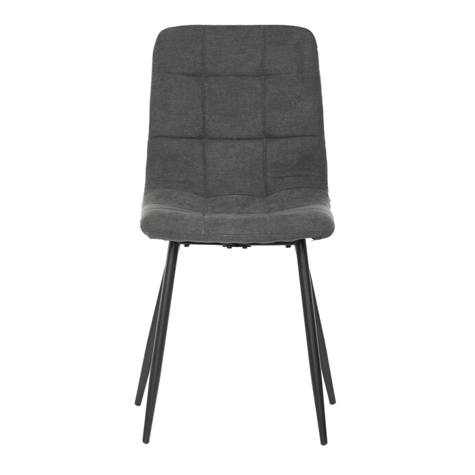 Jedálenská stolička, poťah sivá látka, kovová štvornohá podnož, čierny mat CT-281 GREY2