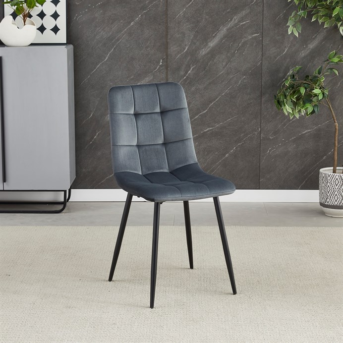 Jedálenská stolička, šedá, zamatová látka, CT-281 GREY4