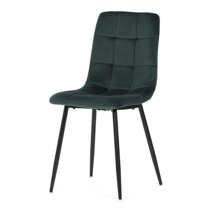 Jedálenská stolička, zelená, zamatová látka, CT-281 GRN4