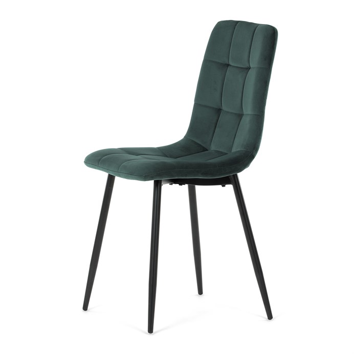Jedálenská stolička, zelená, zamatová látka, CT-281 GRN4