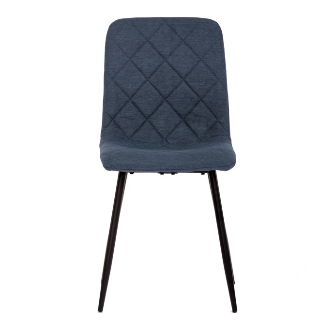 Jedálenská stolička, modrá látka, nohy čierny kov CT-283 BLUE2