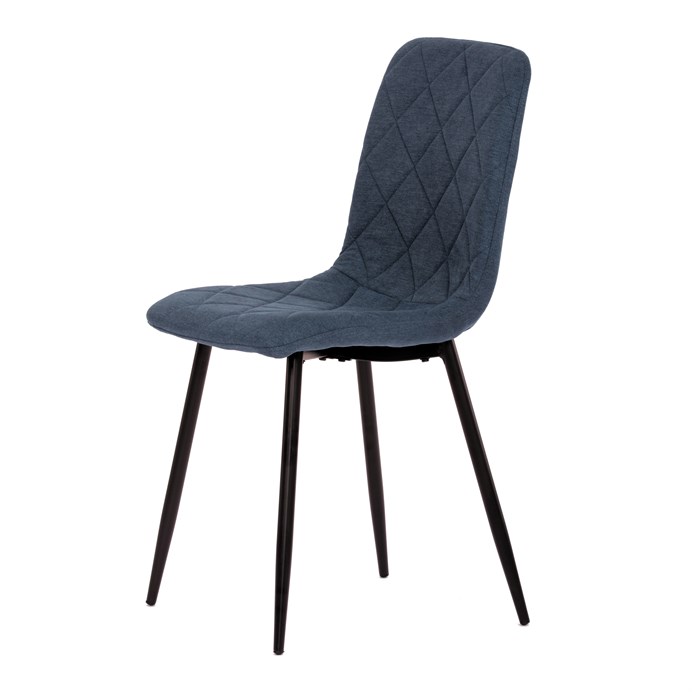 Jedálenská stolička, modrá látka, nohy čierny kov CT-283 BLUE2