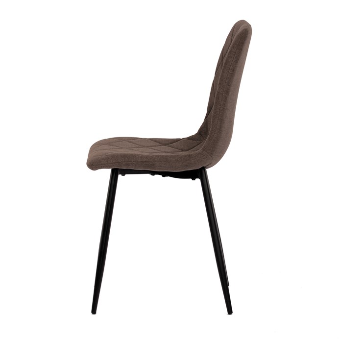 Jedálenská stolička, hnedá látka, nohy čierny kov CT-283 BR2