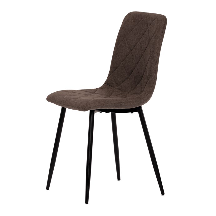 Jedálenská stolička, hnedá látka, nohy čierny kov CT-283 BR2