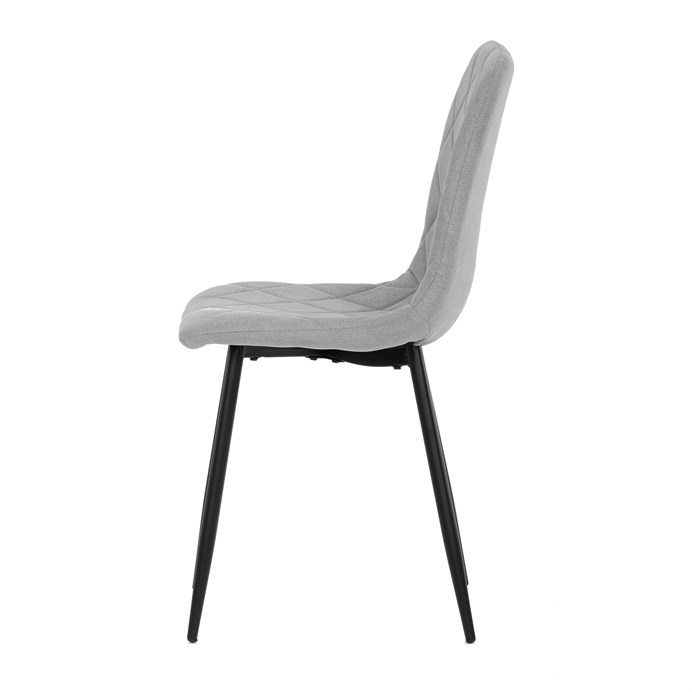 Jedálenská stolička, strieborná látka, nohy čierny kov CT-283 SIL2