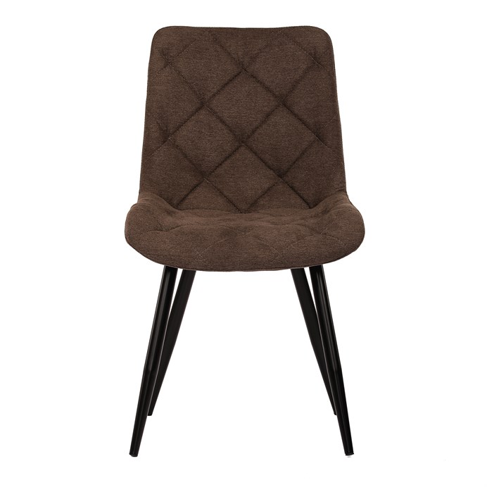 Jedálenská stolička, hnedá látka, nohy čierny kov CT-382 BR2
