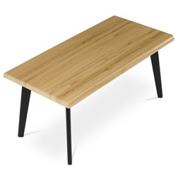 Stůl konferenční, 120x60x55 cm, MDF deska, dekor divoký dub, kov, černý lak