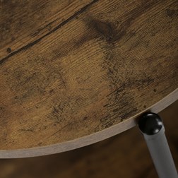 Přístavný stolek, MDF, dekor staré dřevo, kov, černý lak