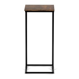 Odkládací stůl, MDF deska, dekor staré dřevo, černý kov