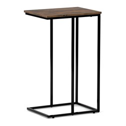 Odkládací stůl, MDF deska, dekor staré dřevo, černý kov