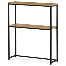 Konzolový stolek s policí, 70x20x82 cm, dekor dikový dub