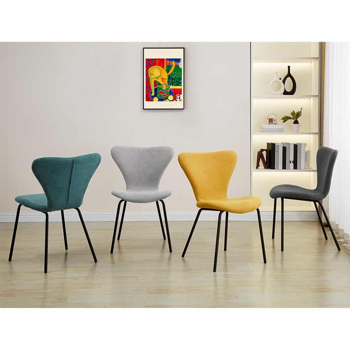 Jedálenská stolička, modrá, látka, CT-S8010 BLUE2