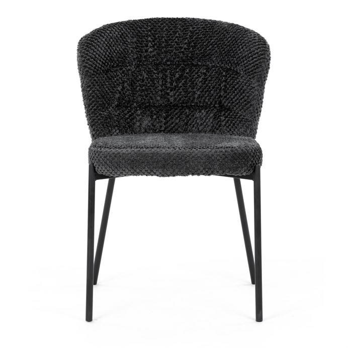 Jedálenská stolička, sivá, látka bouclé, CT-W1077 GREY2