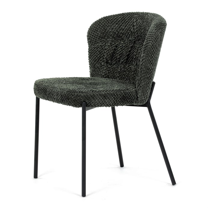 Jedálenská stolička, zelená, látka bouclé, CT-W1077 GRN2