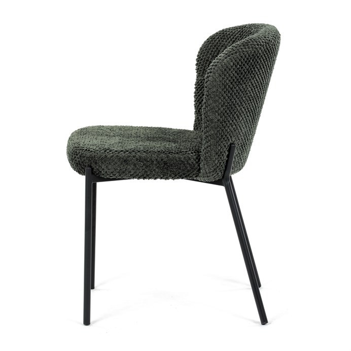 Jedálenská stolička, zelená, látka bouclé, CT-W1077 GRN2