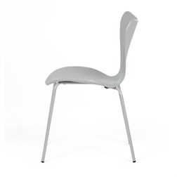 Židle jídelní, šedý plast, čtyřnohá kvová podnož