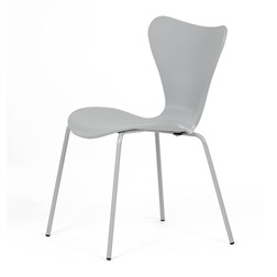 Židle jídelní, šedý plast, čtyřnohá kvová podnož