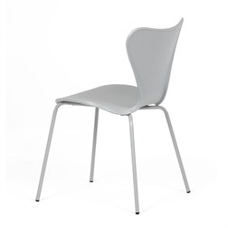 Židle jídelní, šedý plast, čtyřnohá kvová podnož