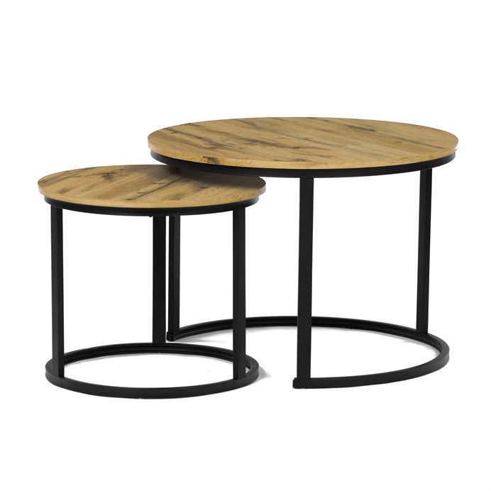 Konferenčný stolík 70x70cm, mdf, divoký dub, CT-X7122 OAK