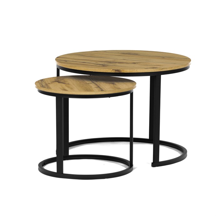 Konferenčný stolík 70x70cm, mdf, divoký dub, CT-X7122 OAK