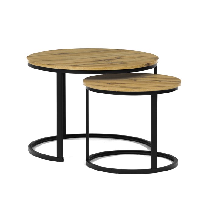 Konferenčný stolík 70x70cm, mdf, divoký dub, CT-X7122 OAK