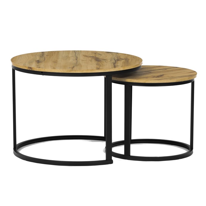 Konferenčný stolík 70x70cm, mdf, divoký dub, CT-X7122 OAK