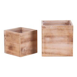 Obal na květiny - dřevěný šuplík, cena za sadu 2 ks