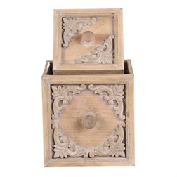 Obal na květiny - dřevěný šuplík, cena za sadu 2 ks