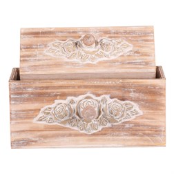 Obal na květiny - dřevěný šuplík, cena za sadu 2 ks