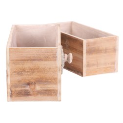 Obal na květiny - dřevěný šuplík, cena za sadu 2 ks