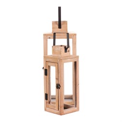 Lucerna dřevěná - čtyřboká, cena za sadu 2 ks