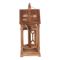 Lucerna dřevěná - tvar domku, cena za sadu 2 ks