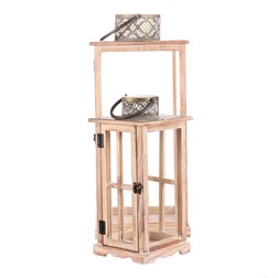 Lucerna dřevěná - čtyřboká, cena za sadu 2 ks