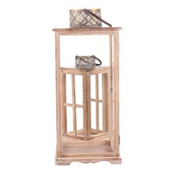 Lucerna dřevěná - čtyřboká, cena za sadu 2 ks