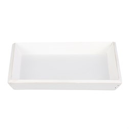 Tác dřevěný - čtvercový, bílá barva