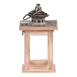 Lucerna dřevěná - čtyřboká, přírodní barva