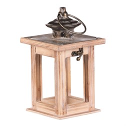 Lucerna dřevěná - čtyřboká, přírodní barva