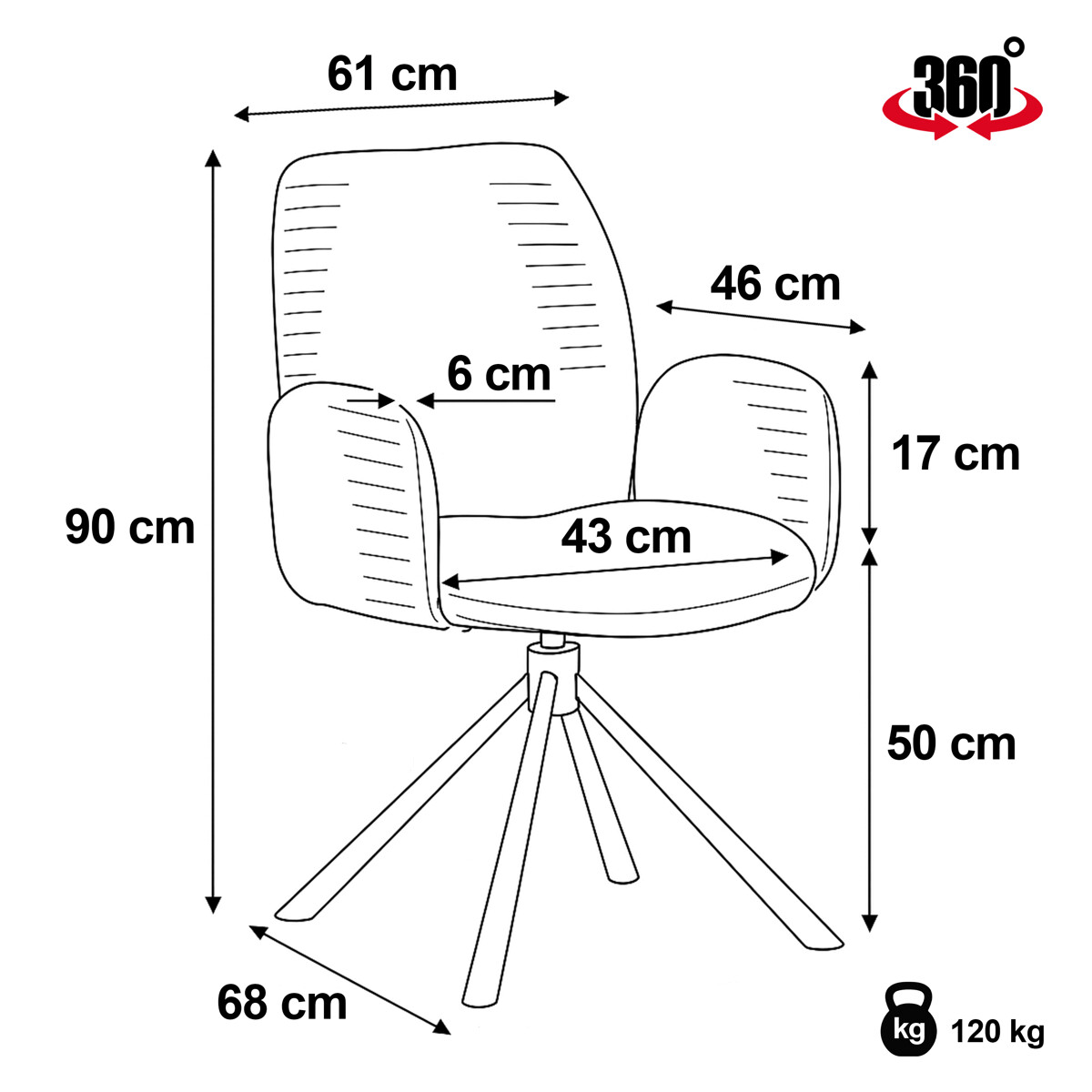 Otočné jídelní křeslo DCH-D1330 Autronic (foto 38)