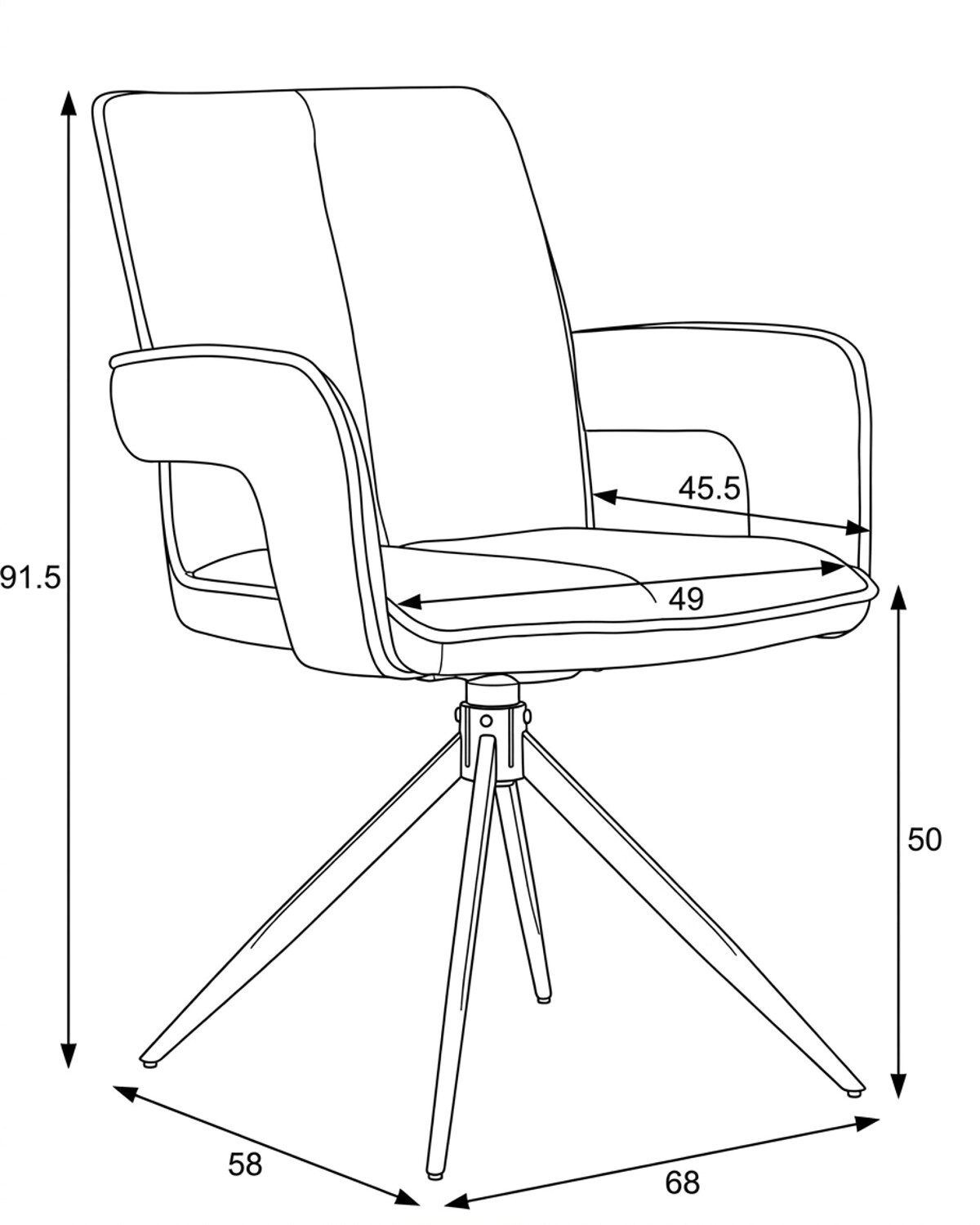 Jídelní židle otočná 180° DCH-F1146 Autronic (foto 14)
