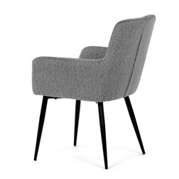 Židle jídelní, světle šedá látka, černý kov