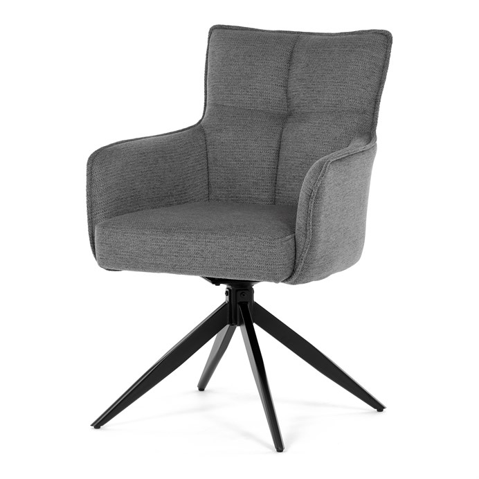 Jedálenská stolička, sivá, látka, DCH-P3170 GREY2