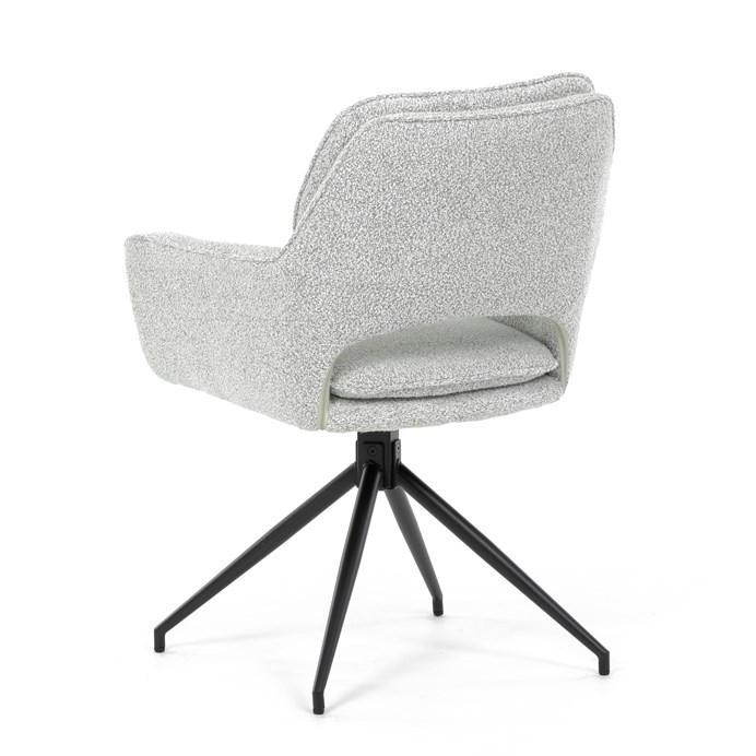 Jedálenská stolička, krémová, látka bouclé, DCH-T1156 CRM2