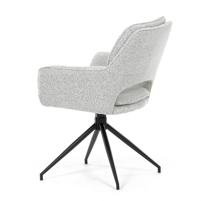 Jedálenská stolička, krémová, látka bouclé, DCH-T1156 CRM2