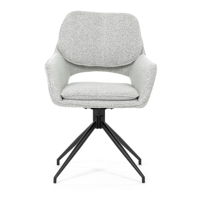 Jedálenská stolička, krémová, látka bouclé, DCH-T1156 CRM2