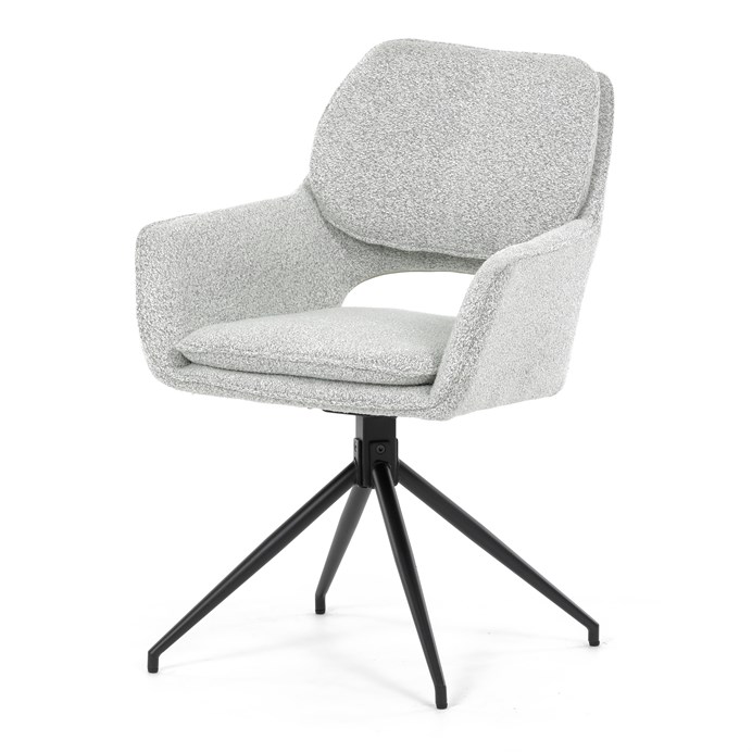 Jedálenská stolička, krémová, látka bouclé, DCH-T1156 CRM2