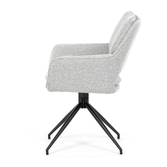 Jedálenská stolička, krémová, látka bouclé, DCH-T1156 CRM2