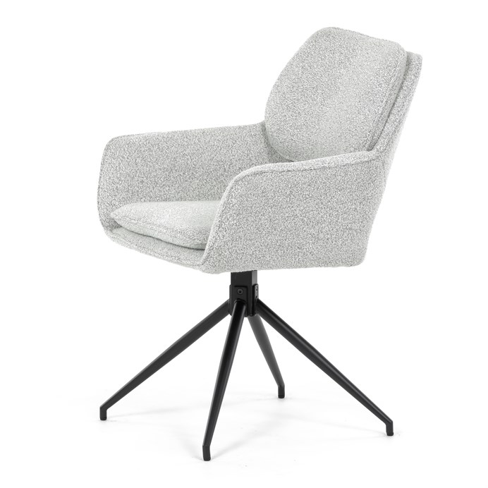 Jedálenská stolička, krémová, látka bouclé, DCH-T1156 CRM2