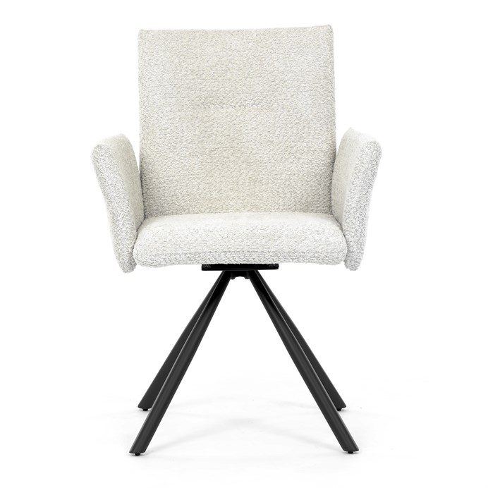 Jedálenská stolička, krémová, látka bouclé, DCH-W1117 CRM2