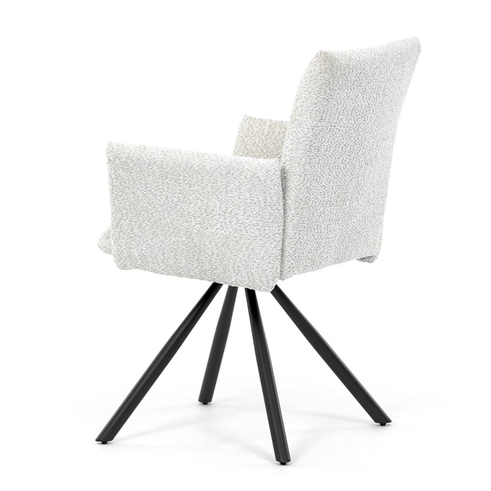 Jedálenská stolička, krémová, látka bouclé, DCH-W1117 CRM2