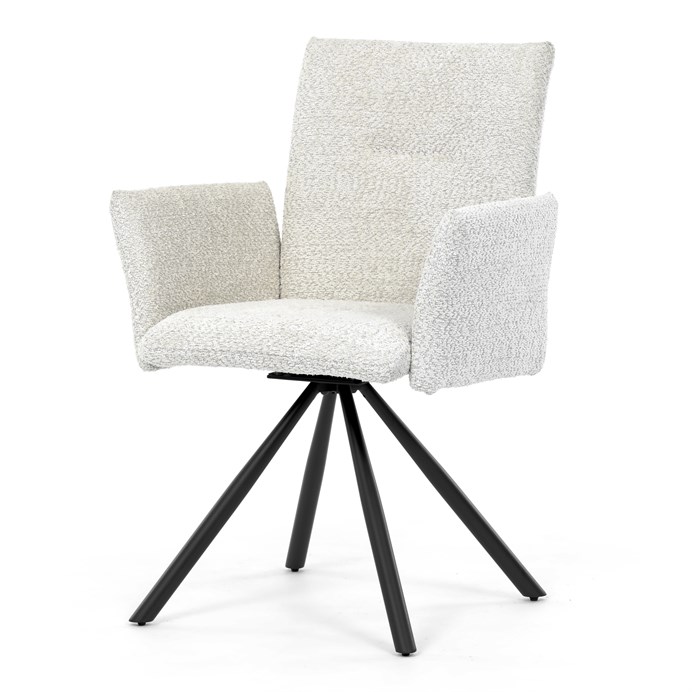 Jedálenská stolička, krémová, látka bouclé, DCH-W1117 CRM2